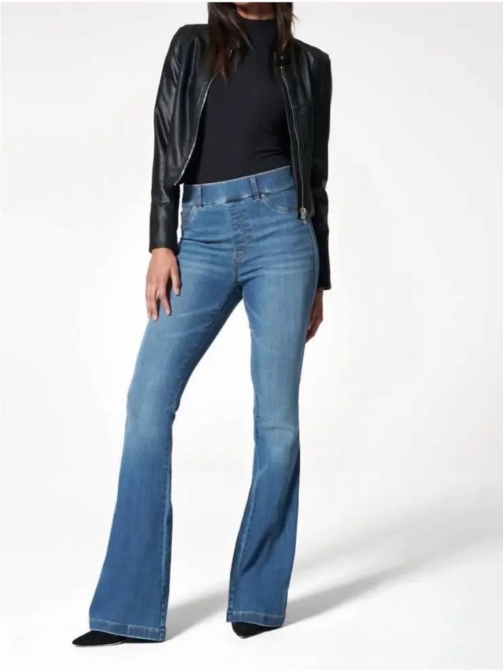 Spanx Pull On Vintage Indigo Flare Jeans Pants Medium